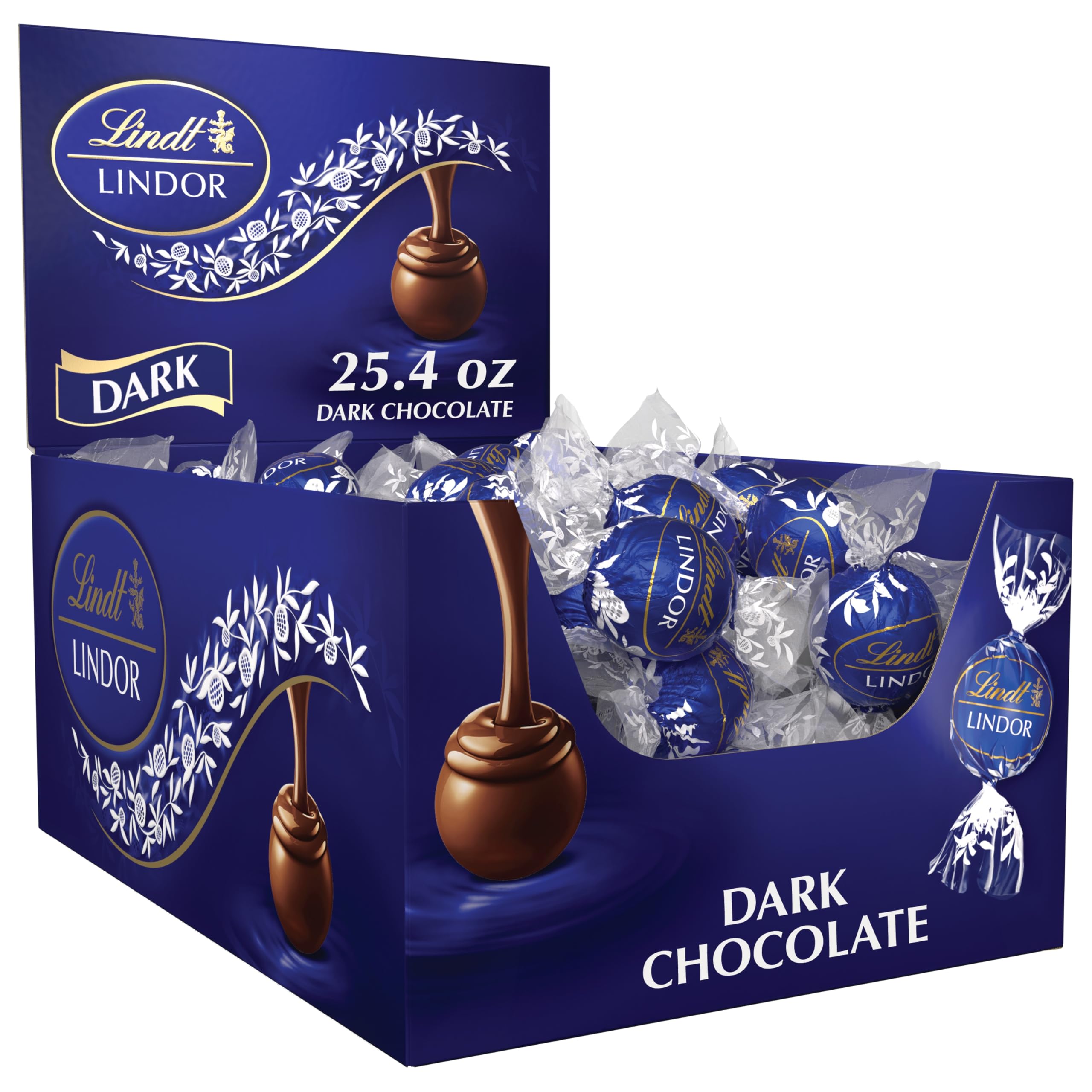 Photo 1 of ***EXP7/31/25*****Lindt Chocolate Lindor Truffles, Dark Chocolate, Great for Holiday Gifting, 60 Count(Pack of 1)