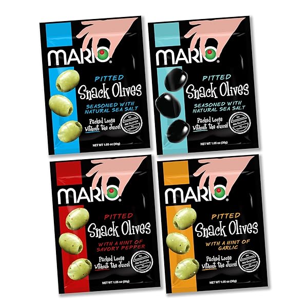 MARIO CAMACHO FOODS PITTED SNACK OLIVES, VARIETY PACK,...