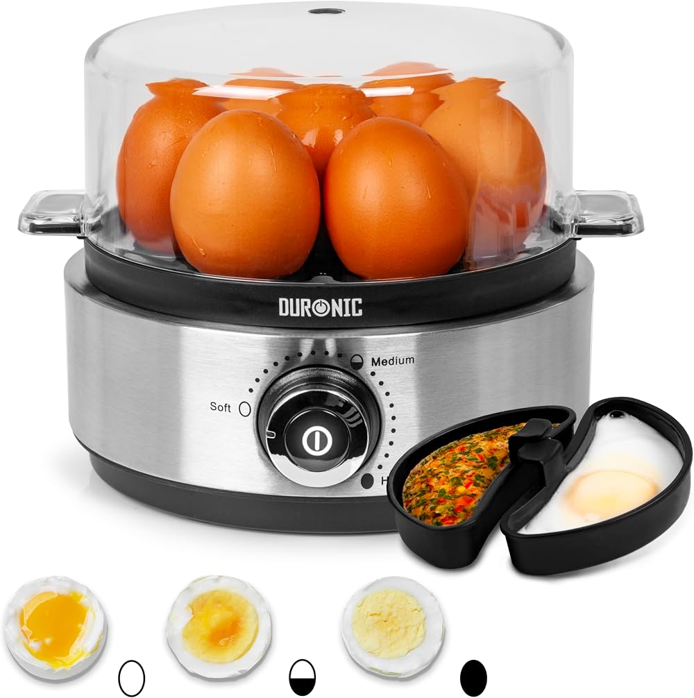 Duronic EB40 BK Electric Egg Boiler 7 Eggs Steamer 400W 220-240V