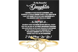 Larvincy To My Daughter Bracelet From Mom Or Dad With Heartfelt Message & Elegant Box - Valentines Gifts For Daughter, Jewelry Gift For Daughter From Mother Or Father On Birthday, Graduation