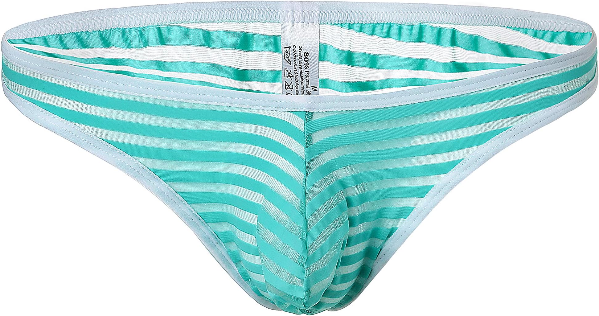 Men's Sexy Transparent Thong Underwear Low Rise See Through PU0204