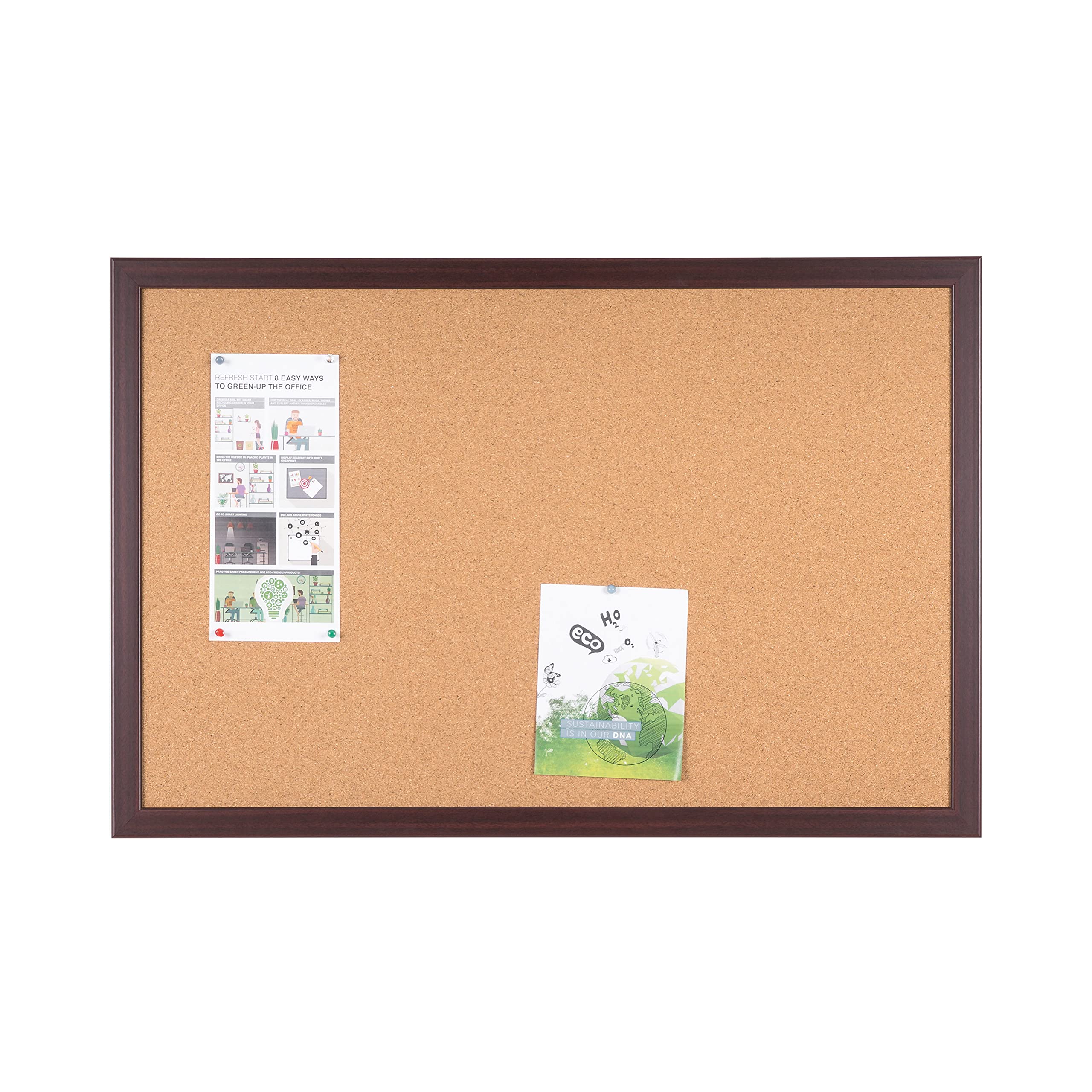 Bi-Office Earth Prime Cherry MDF Frame Cork Board, 60 x 45 cm