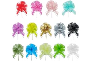 14 Pieces Pull Bow Gift Wrapping, 14 Colors 6.7in Large Pull Bow Ribbon Gift Wrapping Bows, Pull Bow Ribbon Bows Gift Wrap Bo