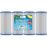 U.S. Pool Supply 4 Pack of Universal Replacement Filter Cartridges, Type A or C - Compatible with Above Ground Swimming Pool Pumps Using Type A or C Filters - Provides Premium Clean Water Filtration