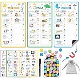 JJPRO Magnetic Bedtime/Morning/Daily Routine Chart for Kids with Reward Jar-Morning Routine Chart,Daily Checklist Reward Chart for Toddlers,Reward Jar for Kids,Cute Visual Schedule Board for Home