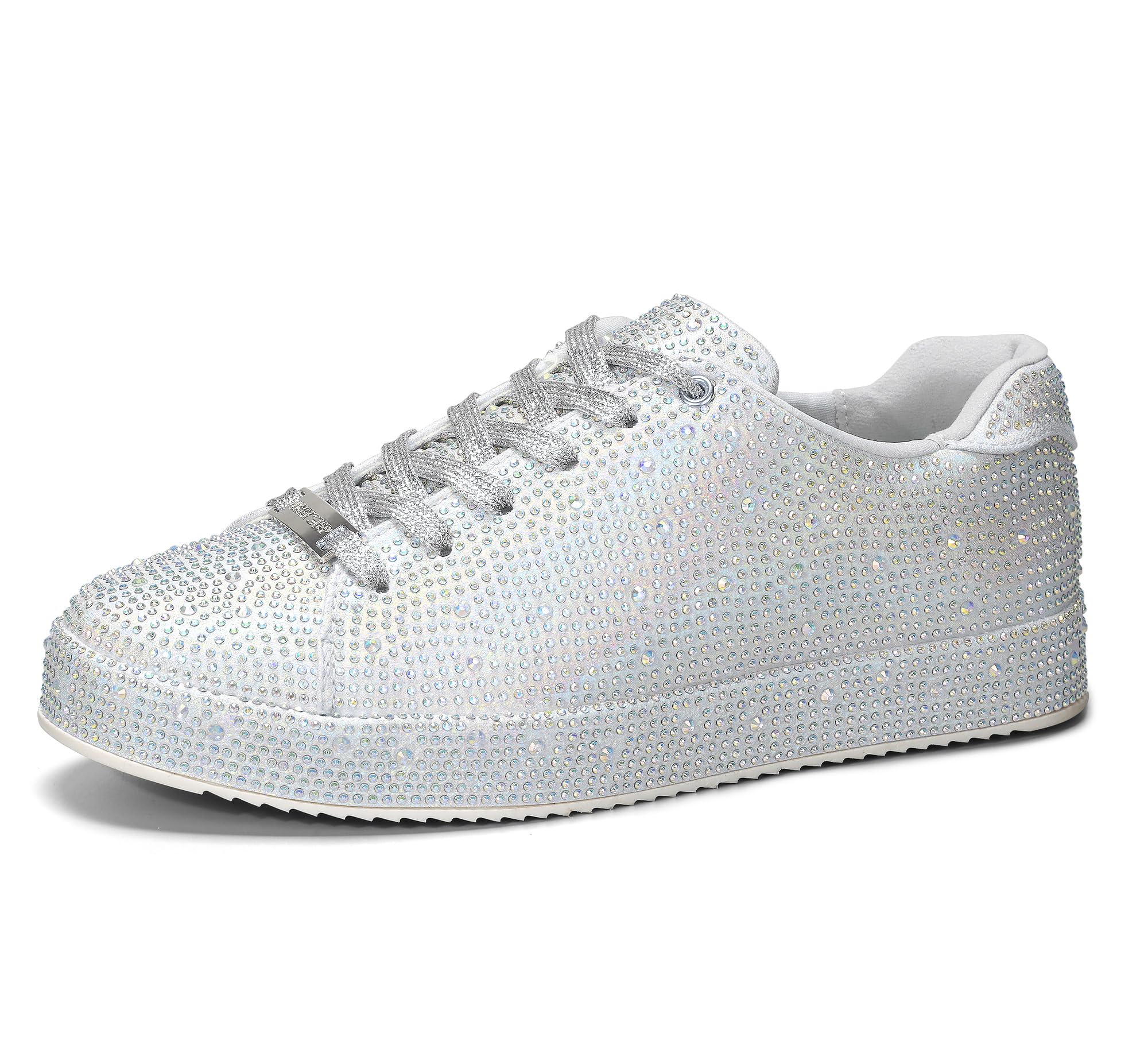 silver rhinestone sneakers