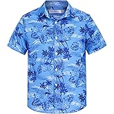 Weecreeture Boy's Button Down Hawaiian Shirt Short Sleeve, Kids Summer Beach Hawaiian Shirts for Boys for 7-14 Years