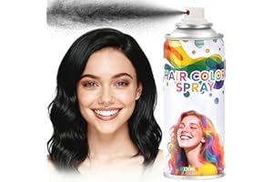YABACADO Black hair spray, Black hair spray temporary for Women Kids Men, Washable Temporary Hair Dye, Spray hair color Non-Sticky, For Christmas Party, Halloween Crazy Hair Day,Cosplay Party (4.06 oz)