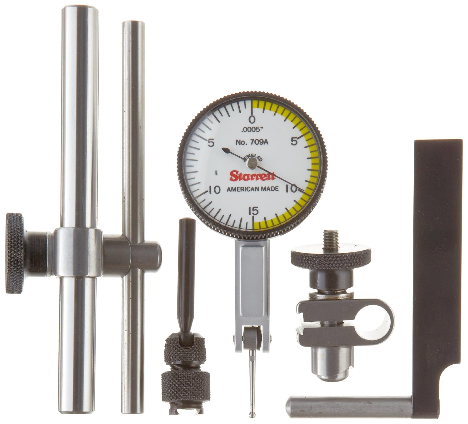 Starrett 709ACZ Dial Test Indicator with Attachments, Dovetail Mount