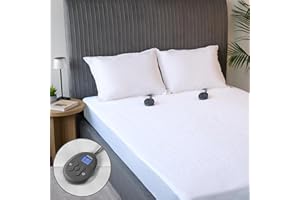 Sunbeam Electric Heated Mattress Pad Soft Cozy Fabric Fast Heating 12 Heat Settings 12-Hour Auto Shut-Off Deep Pocket Skirt Machine Washable Queen 80" x 60"