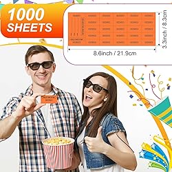 Kosiz 1000 Sheet 25 Bid Raffle Tickets Chinese