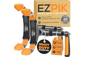 EZPIK Classic 40" Flexible Folding Grabber Tool for Elderly + Magnets, Reacher for Disabled & Seniors Heavy Duty Rotating Grippers for Reaching Underneath, Trash Grabbers & Pickers for Mobility 2-Pack