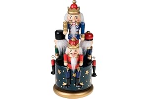 Clever Creations Gold Music Box 8 Inch Traditional Wooden Nutcracker Ornament, Festive Christmas Décor for Shelves and Tables