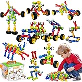 Kids STEM Building Toys for 3 4 5 6 7 8+ Year Old Boy Girl Birthday Gift, 186 Pcs Preschool Classroom Learning Activities Fin