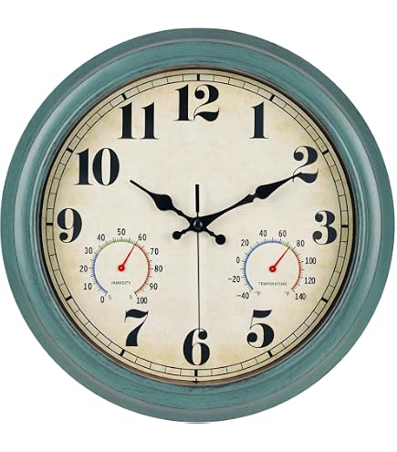 Amazon.com: Alarllok 12 Inch Outdoor Clock with Thermometer and