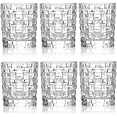 Dicunoy 6 Pack Juice Drinking Glasses, 8 oz Water Glasses with Heavy Base, Crystal Small Beverage Cups for Soda, Water, Milk, Whisky, Beer, Cocktail