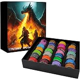 112 Vibrant DND Condition Markers - Great DND Gift in Fantastic Storage Box | Raised lettering, readable anywhere | Soft rubber, safe for minis | Legend in foam-lined box | Gift for D&amp;D and Pathfinder
