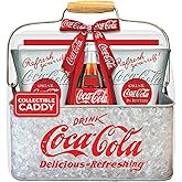 Marketplace Brands 4 Piece Coca-Cola Vintage Style Drinking Glasses Gift Set w/Collectible Tin Caddy