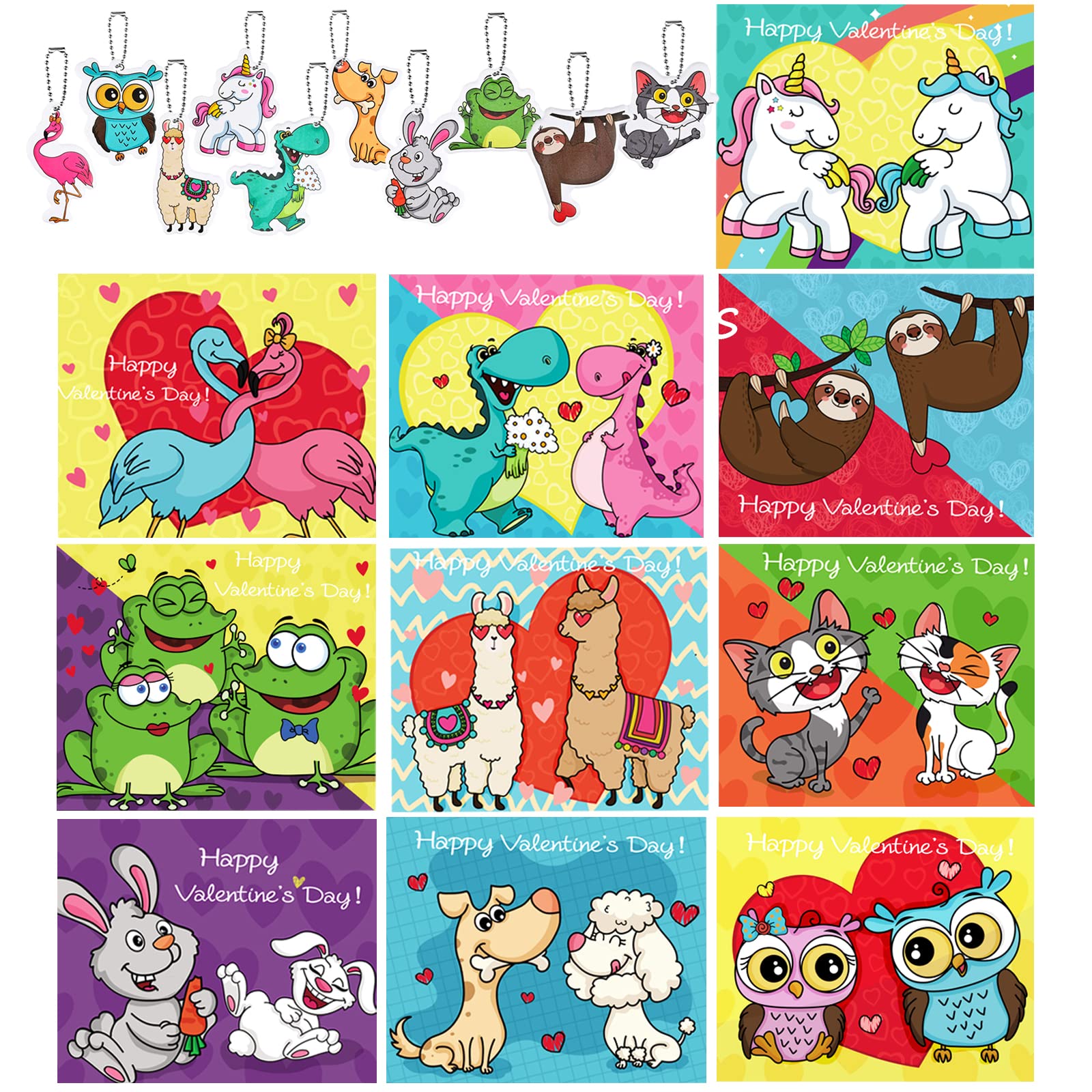 Photo 1 of ** MISSING KEY CHAINS** Giiffu Valentines Cards for Kids Classroom, 40PCS Keychains kids Valentines Day Cards for Boys Girls, Valentine Exchange Greeting Cards Gift Pack for Classroom School Class Activities Party Favors