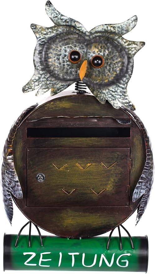 Antiker großer und sehr edler Briefkasten , Tierdesign Eule, NA12A480