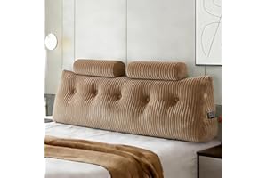 Headboard Pillow Full with Neck Roll Pillow Large Soft and Supportive with Removable Cover Headboard Long Backrest Positionin