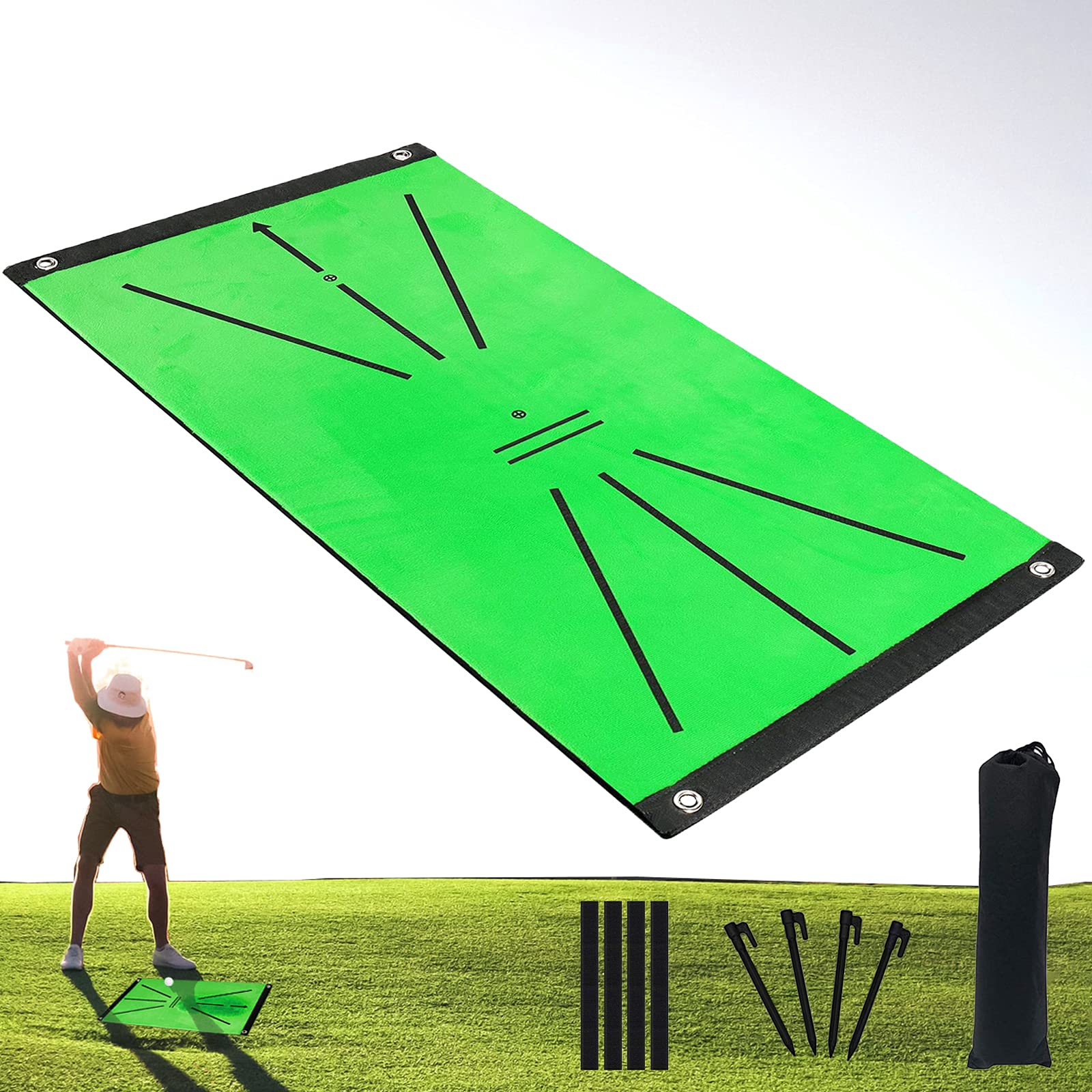 Golf Practice Net, Golf Elite Chipping Net Bundle Set, Pop Up Golf Chipping Net, Foldable Adults Children Training Net with Driving Mat, Golf Practice Mat, Portable Golf Accessories