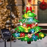 Merry Christmas Garden Flag Solar Lighted Holiday Yard Decoration Flag 8 Modes Christmas Double Sided Flag Xmas Trees Outdoor LED Yard Decorations Winter Patio Lawn Door Porch Flag 15.7x19Inch