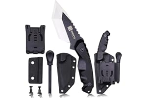 WPKOPYA WZD-002/003 Fixed Tactical Knife with Sheath Suitable for Outdoor Hiking, Fishing, Jungle Camping, Hunting, EDC, Gif