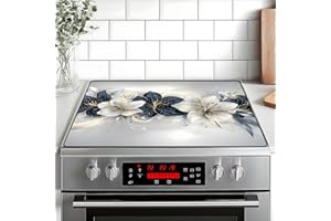 BVBOX Stove Top Cover Retro Flower Gas Stove Top Cover for Home Decoration Kitchen Pad Non-Stick Washable Cooktop Covers Countertop Protector Keep Stove Clean 28"x20" (Flower)