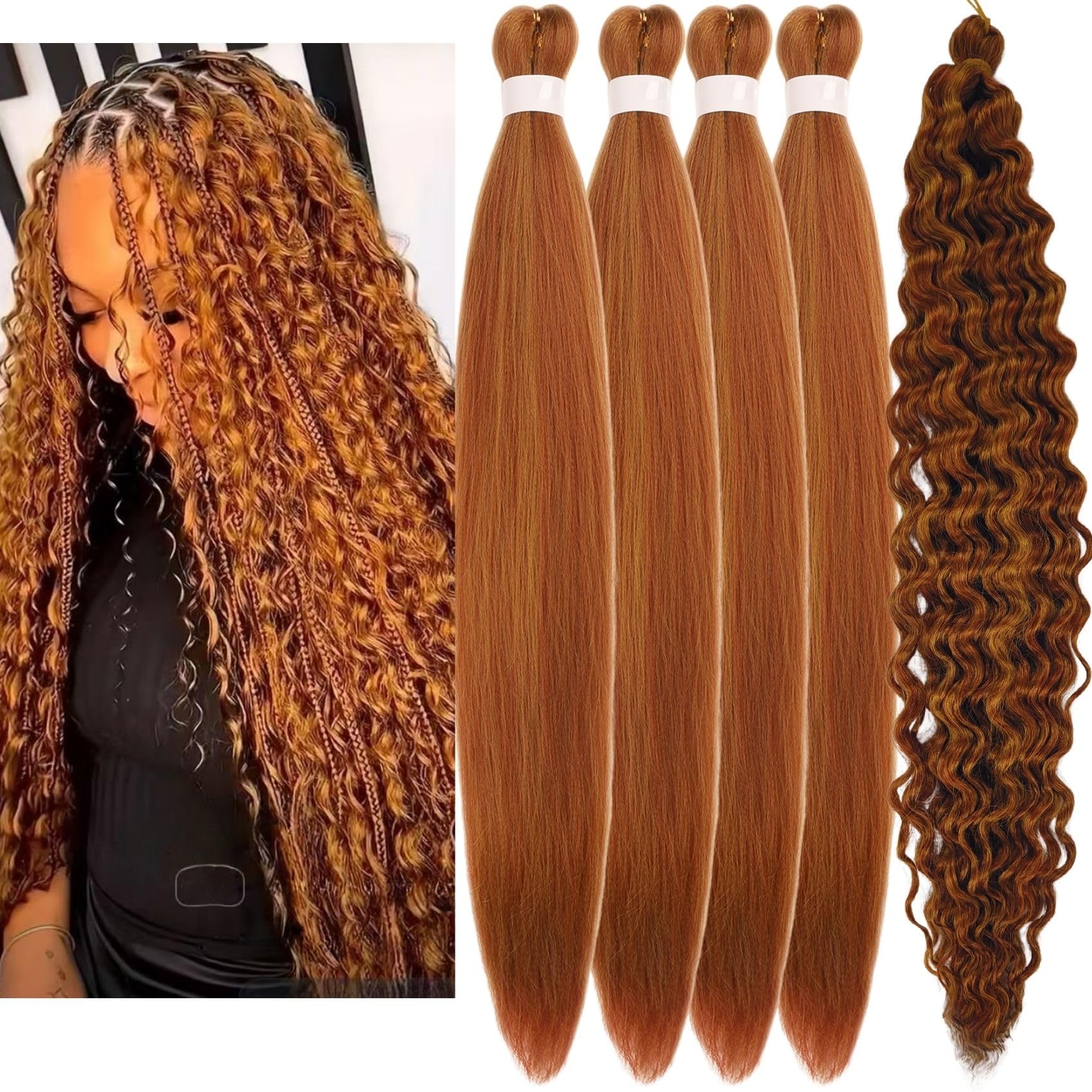 Copper Boho Braiding Hair Curly Braiding Hair for