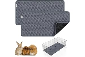 CIMIYCOB Guinea Pig Cage Liners, C&C 2X4 2 Pack Guinea Pig Bedding Washable, 59"x 31" Waterproof Reusable & Anti Slip, Super Absorbent Guinea Pig Pee Pad for Small Animal, Rabbit, Bunny, Chinchilla