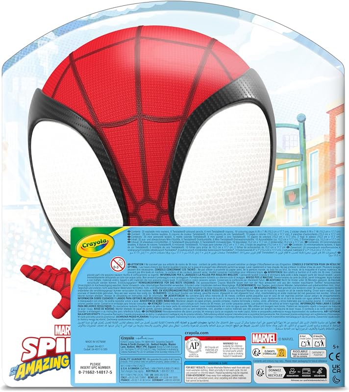 - Caso Criativo do Spidey, 40 Peças, Kit de colorir portátil com marcadores, lápis, ceras, páginas para colorir e autocolantes laváveis, 04-4017