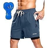 Bikewa Men's Mountain Bike Shorts 4D Padded Loose-fit Cycling Biking Bicycle Riding Biker Shorts for Men Zipper Pockets