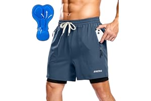 Bikewa Men's Mountain Bike Shorts 4D Padded Loose-fit Cycling Biking Bicycle Riding Biker Shorts for Men Zipper Pockets