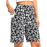 G Gradual Women's Bermuda Long Shorts with Pockets 9" High Waisted Knee Length Shorts for Women Walking Athletic Workout