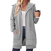 Zeagoo Women's Zip Up Hoodies Long Tunic Sweatshirts Oversized Fleece Casual Long Sleeve 2026 Fall Hoodie Jacket Coat
