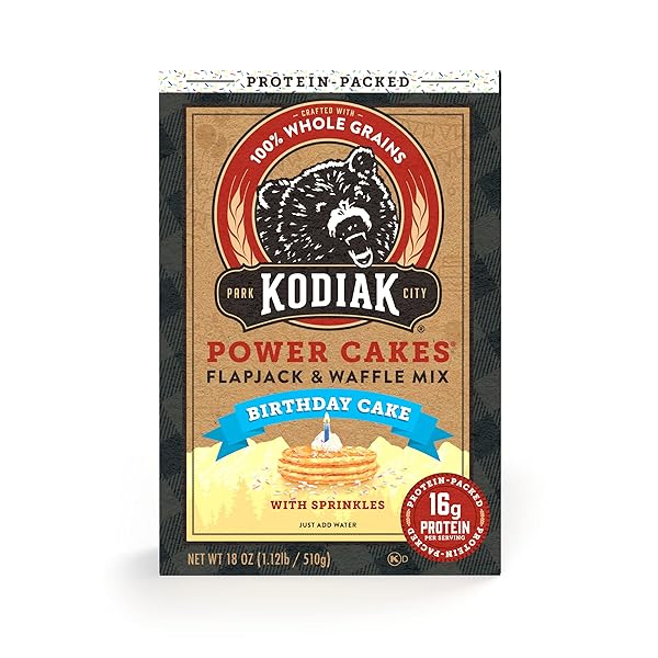 KODIAK POWER CAKES, PANCAKE & WAFFLE MIX, BIRTHDAY...