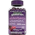 Organic Elderberry Gummies with Zinc and Vitamin C (120 Count) - Two-Month Supply, Certified USDA Organic 3-in-1 Chewable Sam