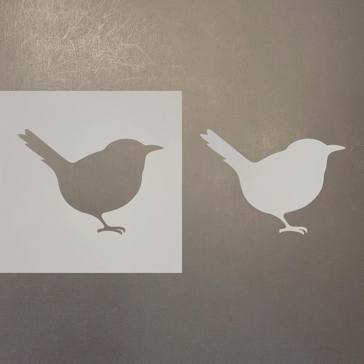 Mixed Media - Wren Reusable Mylar Stencil - Art Craft Supplies 4 Inch