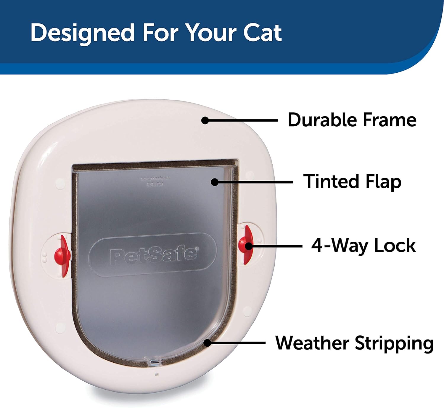 PetSafe Interior and Exterior Cat Door - Microchip RFID Pet Door - 4-Way Locking - Big Cat - Works With up to 40 Programmed Pets : Pet Doors : Pet Supplies