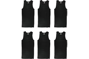 Gelante 6 Packs 100% Cotton Athletic Men's Basic Tank Top
