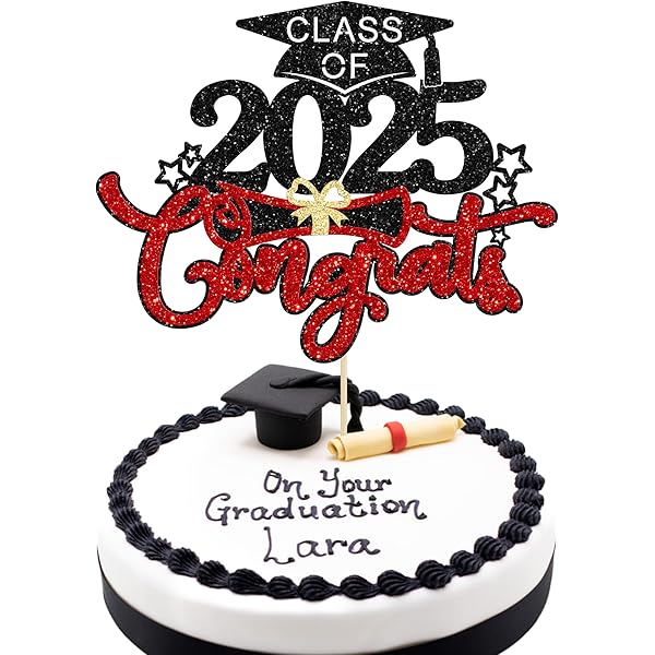 She Believed She Could So She Did Graduation Cake Topper - Silver Glitter Class Of 2025 Decorations