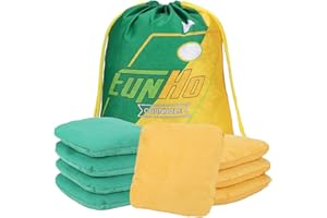 EunHo Dual Sided Cornhole Bags Regulation Set of 8 Professional Cornhole Bean Bags Slick and Stick for Tossing Game-All Weather