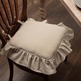 Amazon.com: Flax Linen Chair Seat Cover with Ruffle in ...