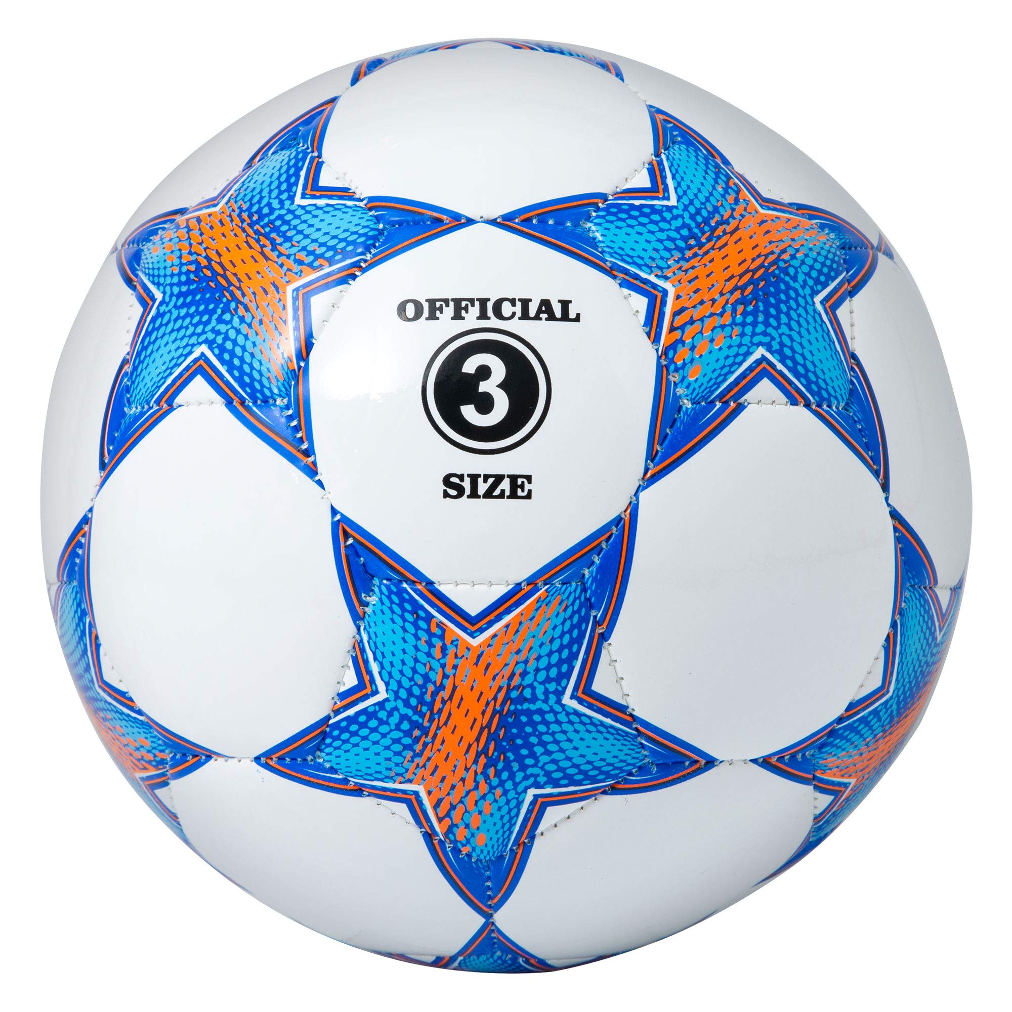 Runleaps Football Size 3, Ball with Star Pattern Official Size Soccer Balls for Training, Playing(Blue)
