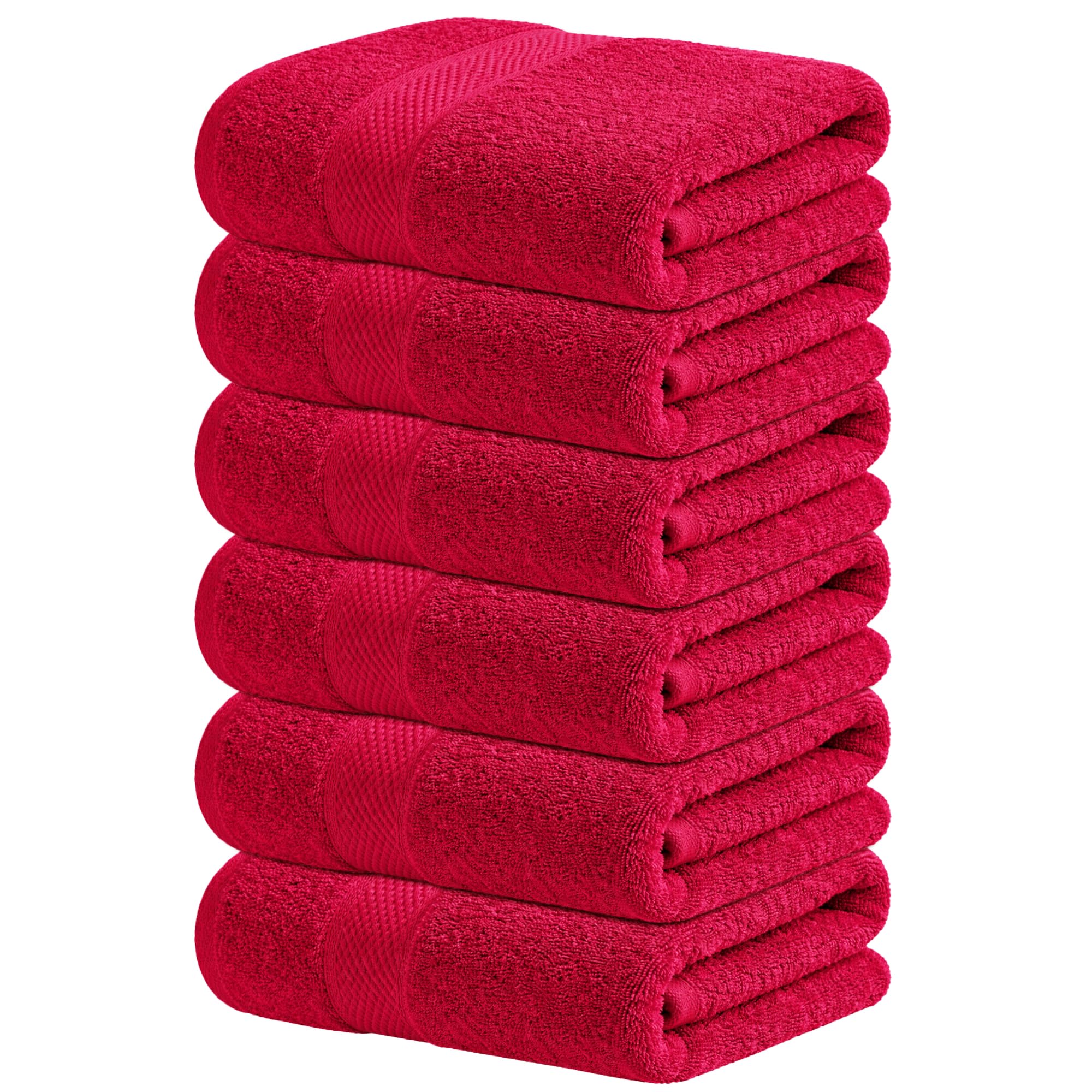 Infinitee Xclusives Premium Hand Towels 6-Pack (40 x 72 cm) – 100% Cotton, Super Absorbent, Quick-Dry Towels for Bathroom, Hotel, Salon & Gym Use |Burgundy|