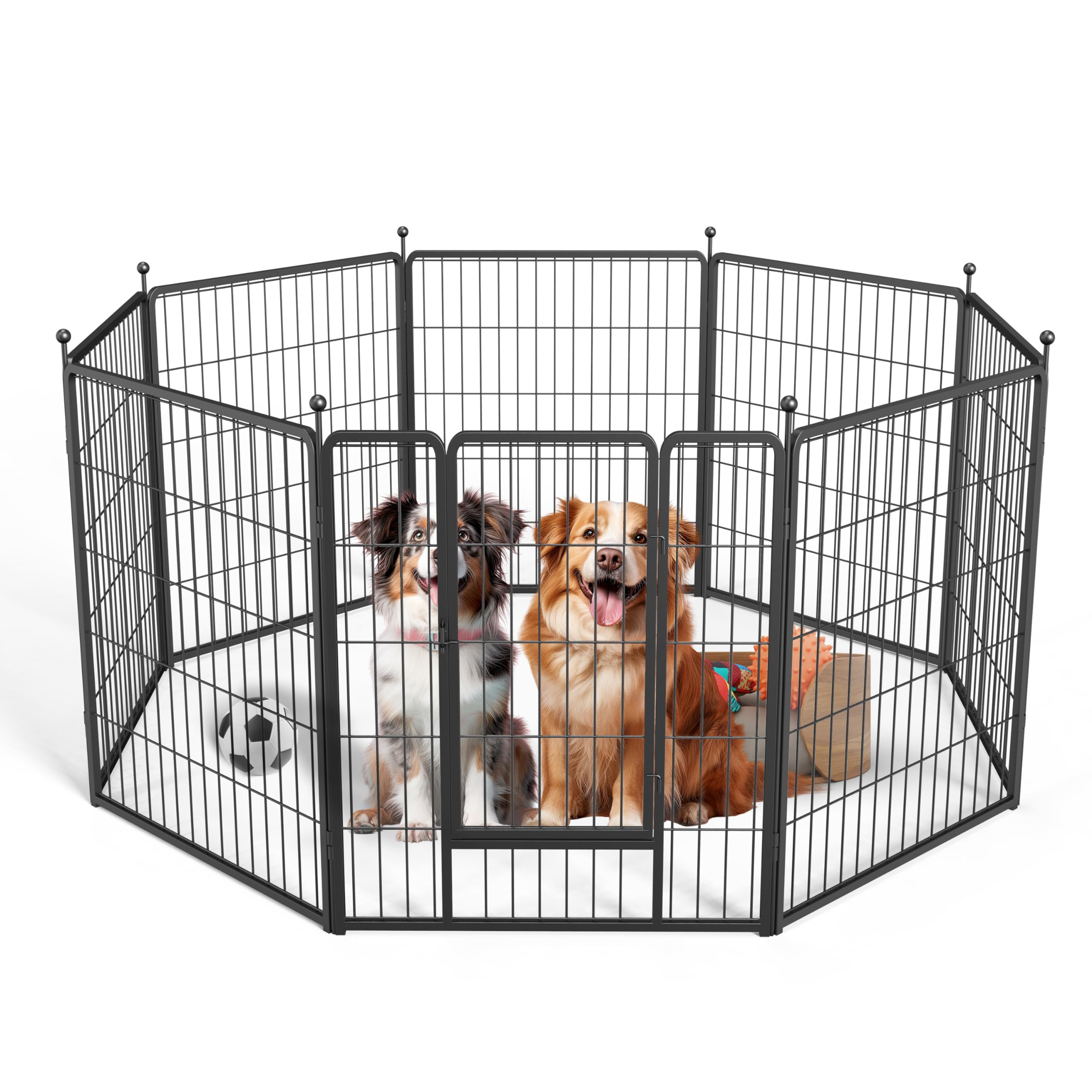 Photo 1 of HealSmart Dog Playpen Indoor, Puppy Playpen Indoor for Yard, Camping, 32" Height 8 Panels Heavy Duty Dog Pen for Small/Medium Dogs, Black