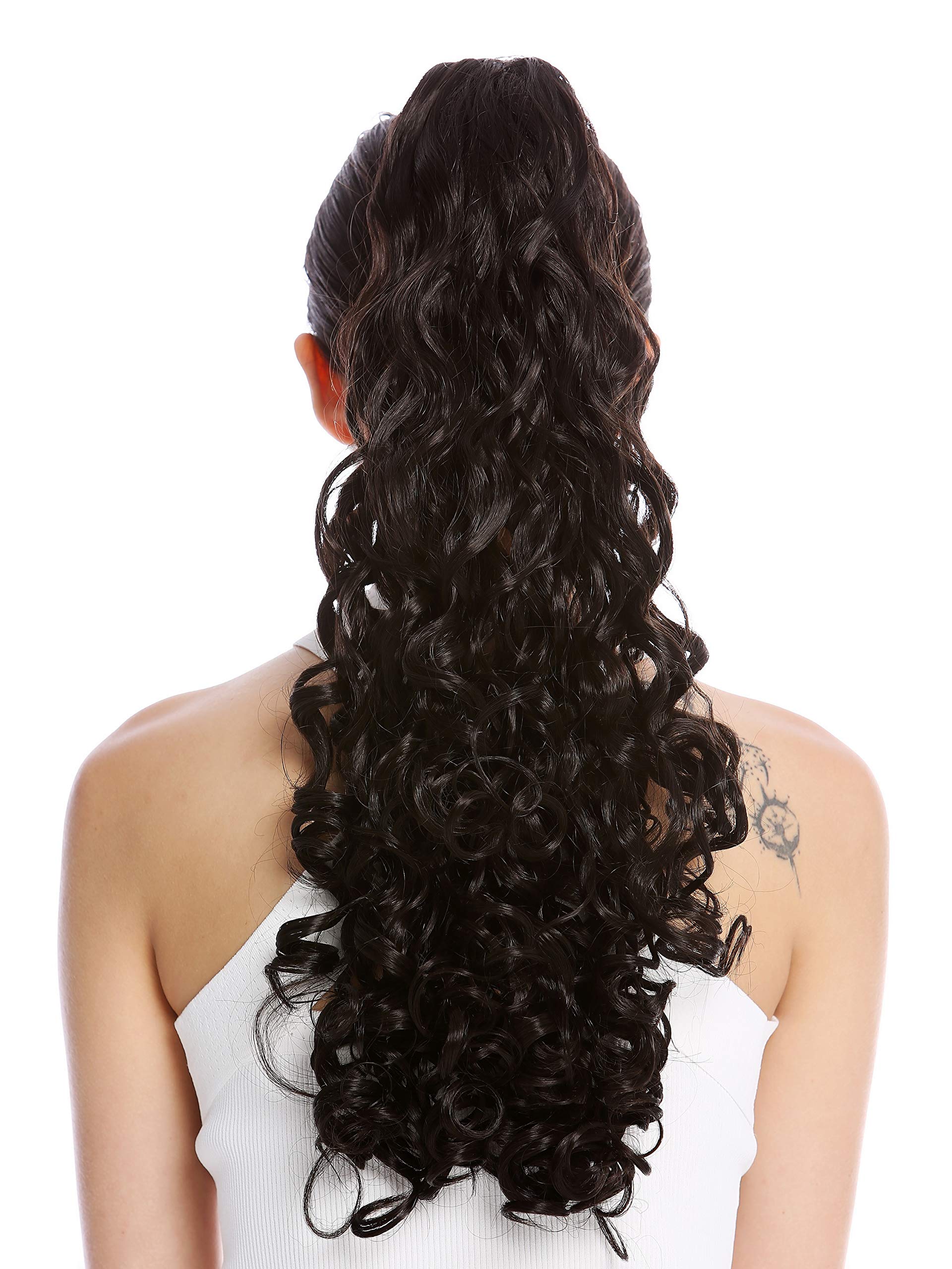 WIG ME UP - 19AXL-V-4 Ponytail Hairpiece Extensions very long voluminous curled curls dark brown 20inch