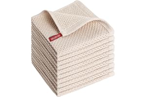 SFTXEY 100% Cotton Kitchen Dish Cloths, 10-Pack Waffle Weave Dish Towels, Ultra Soft Absorbent Quick Drying for Kitchen Towel