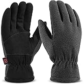Winter Gloves for Men Women: -20°F Thermal Warm Deerskin Polar Fleece Cotton Glove